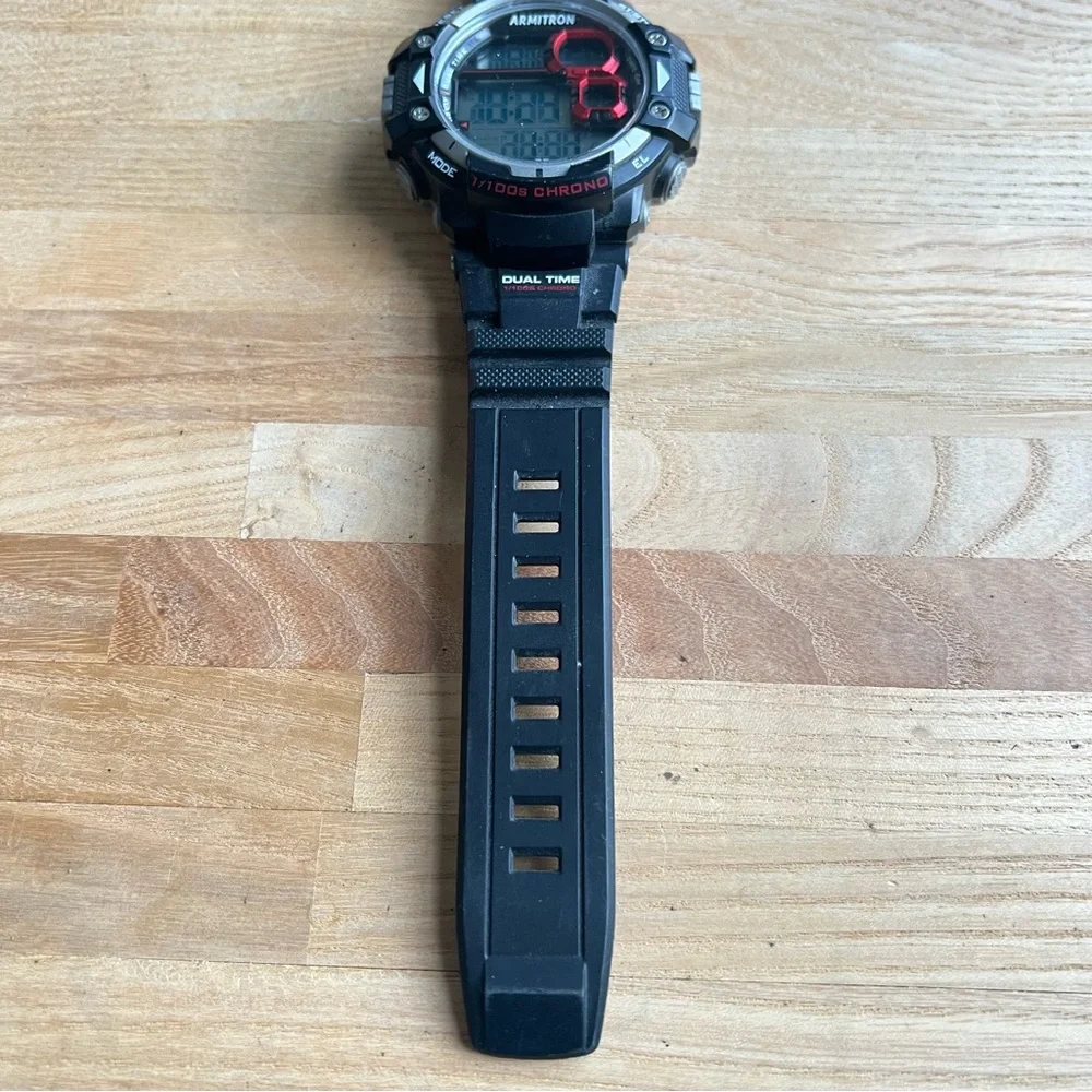 Armitron pro sport dual time digital watch NEW BATTERY